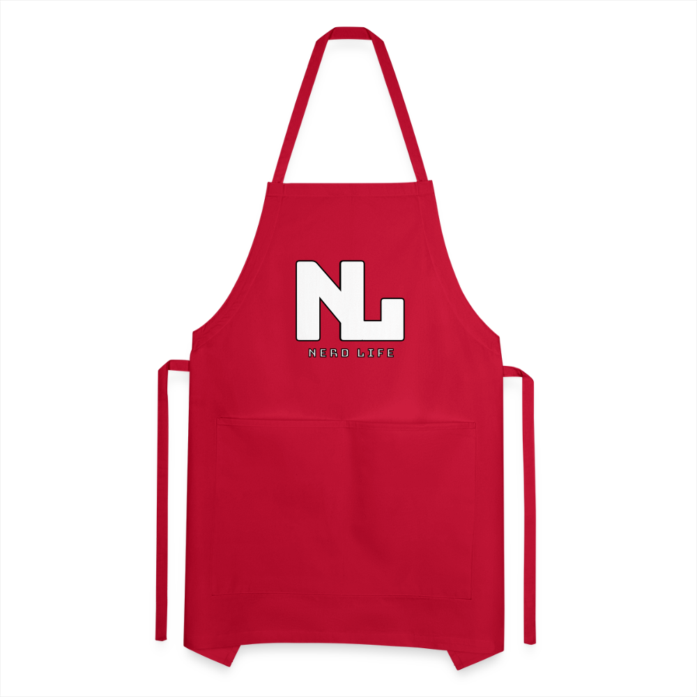 Nerd Life Graphic Adjustable Apron - red