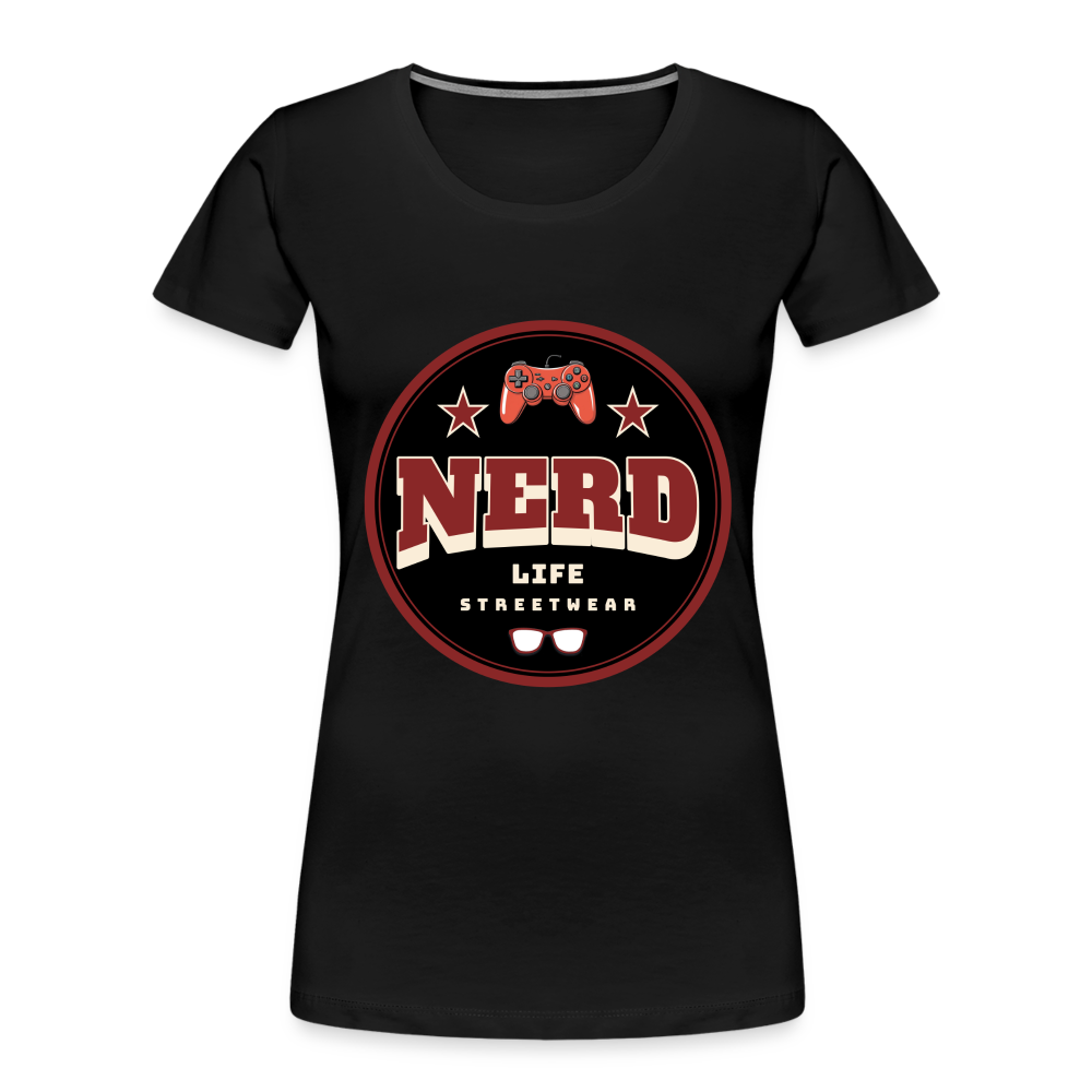 Nerd Life Circle Graphic Women’s Premium Organic T-Shirt - black