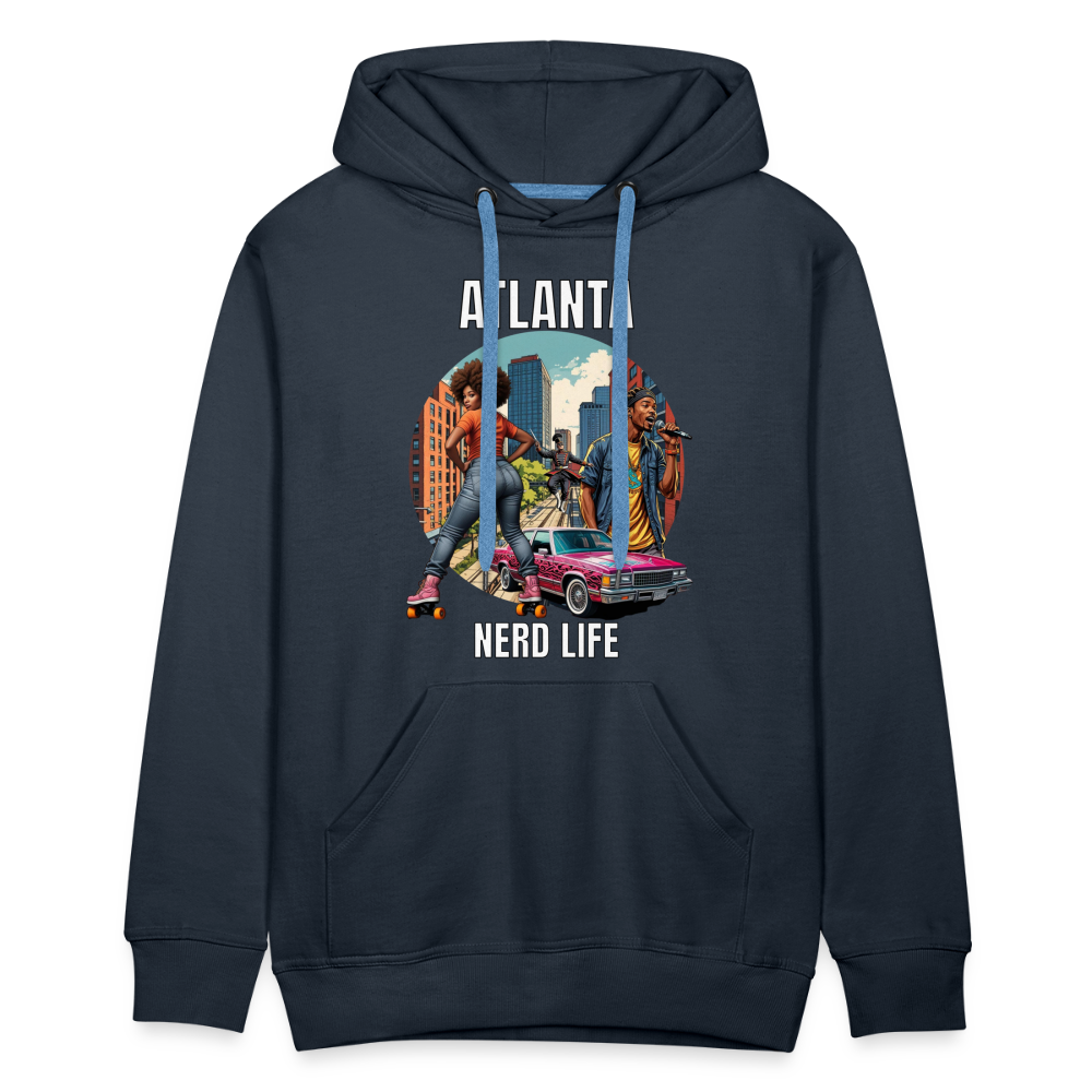 Atlanta Nerd Life Highlights Graphic Men’s Premium Hoodie - navy