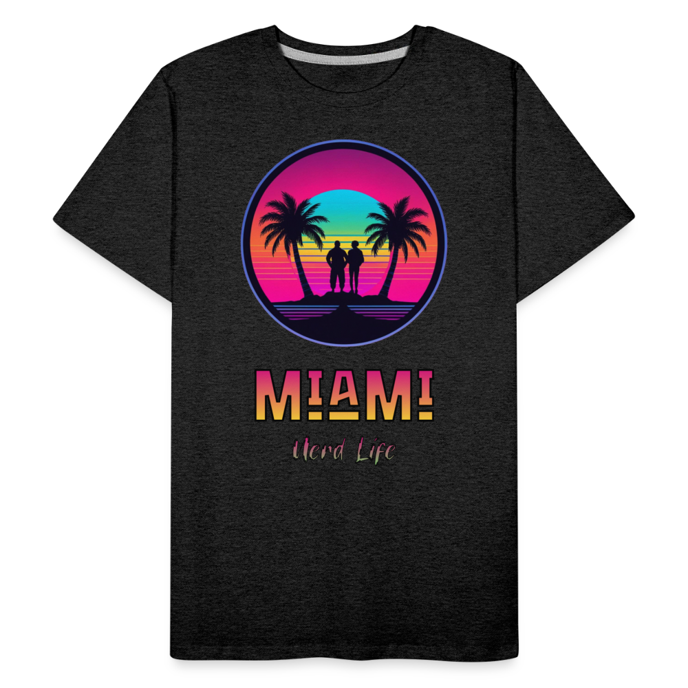 Miami Nerd Life Graphic Men’s Premium Organic T-Shirt - charcoal grey