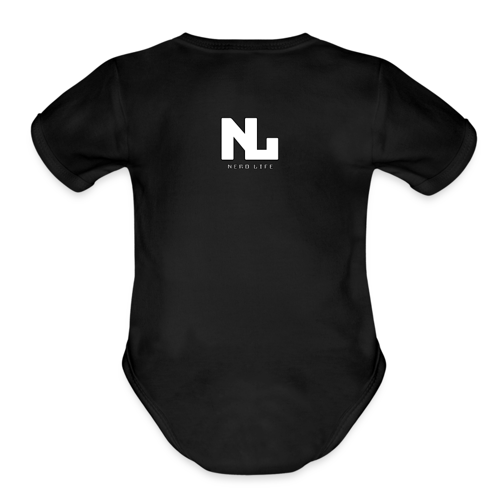 Fin-Tastic Football Player Organic Short Sleeve Baby Bodysuit - black