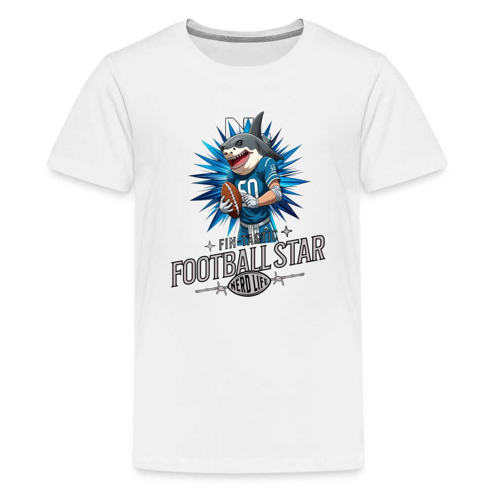 Fin-Tastic Football Player Kids' Premium T-Shirt - white