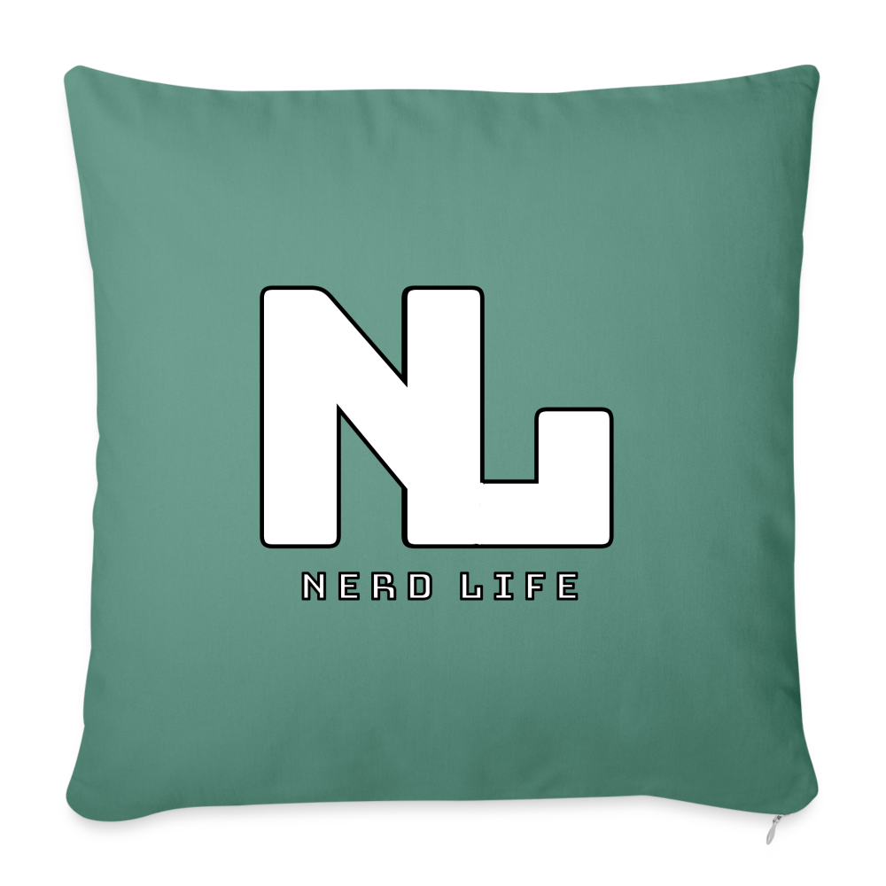 Nerd Life Graphic Throw Pillow Cover 18” x 18” - cypress green