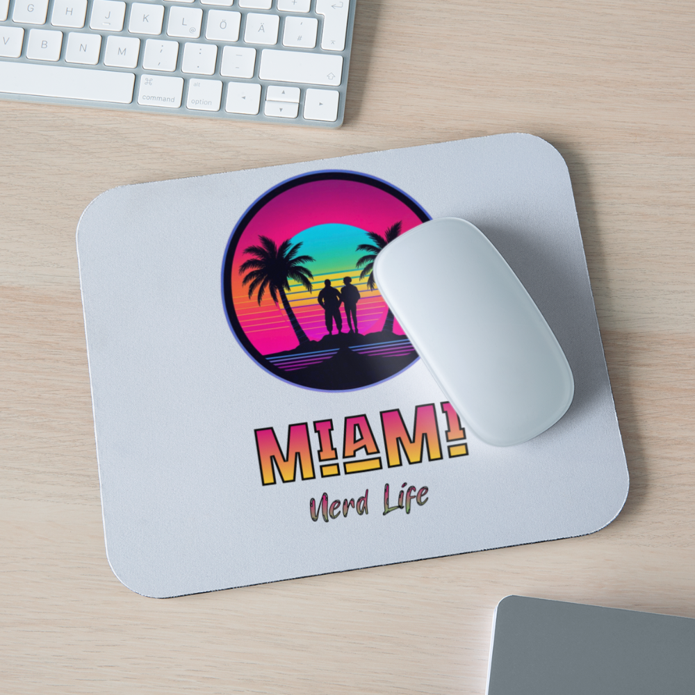 Miami Nerd Life Graphic Mouse pad Horizontal - white