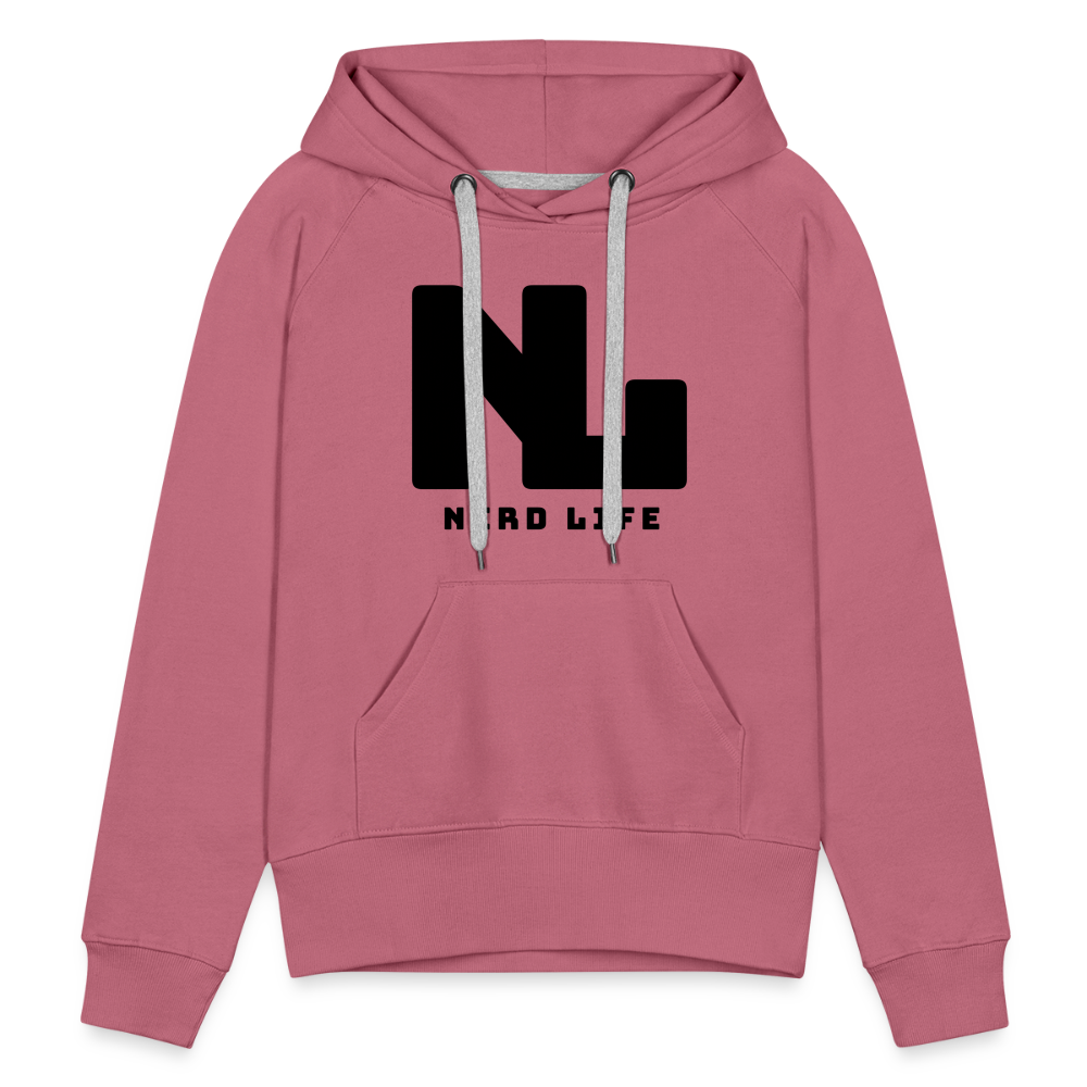 Nerd Life Graphic Black Women’s Premium Hoodie - mauve
