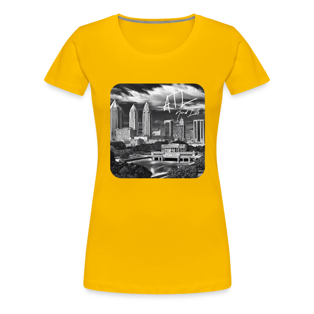 ATL Nerd Life CityScape Women’s Premium T-Shirt - sun yellow
