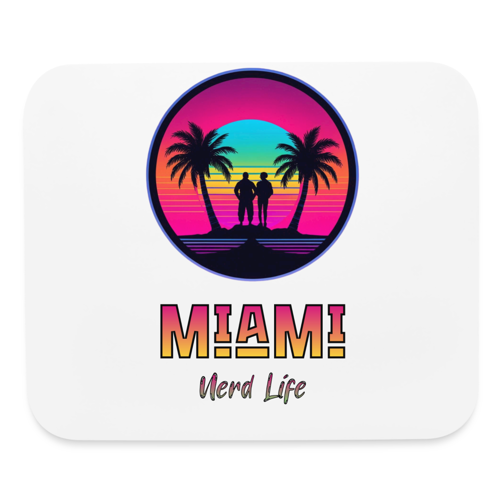 Miami Nerd Life Graphic Mouse pad Horizontal - white