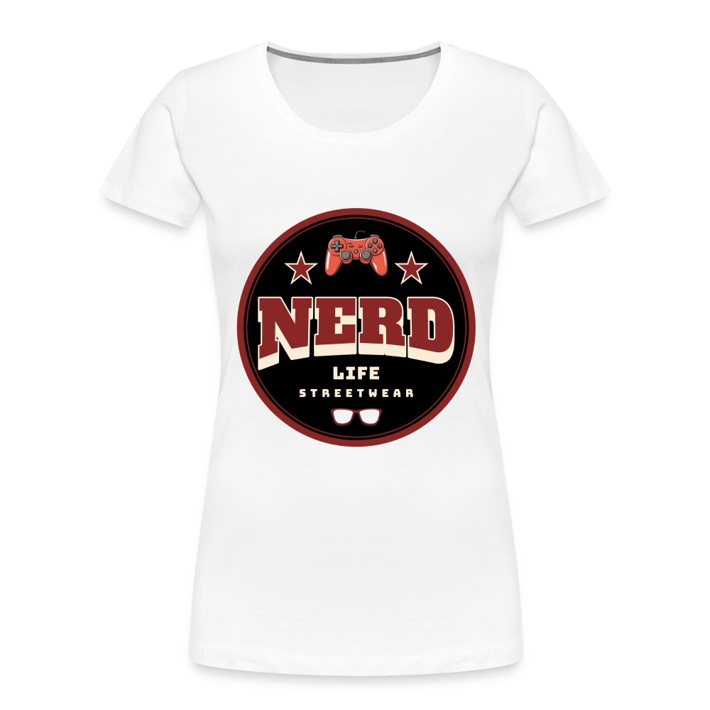 Nerd Life Circle Graphic Women’s Premium Organic T-Shirt - white
