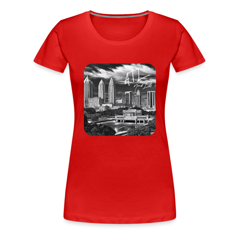 ATL Nerd Life CityScape Women’s Premium T-Shirt - red