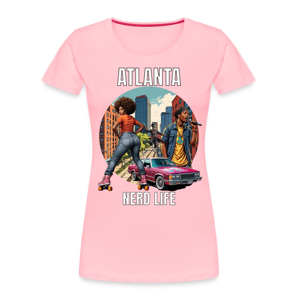 Atlanta Nerd Life Highlights Graphic Women’s Premium Organic T-Shirt - pink
