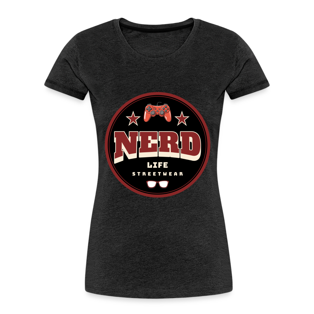 Nerd Life Circle Graphic Women’s Premium Organic T-Shirt - charcoal grey