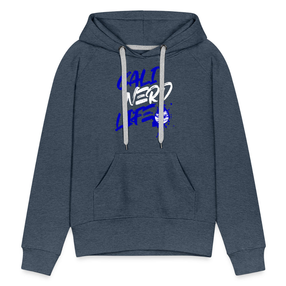 Cali Nerd Life Graphic Women’s Premium Hoodie - heather denim