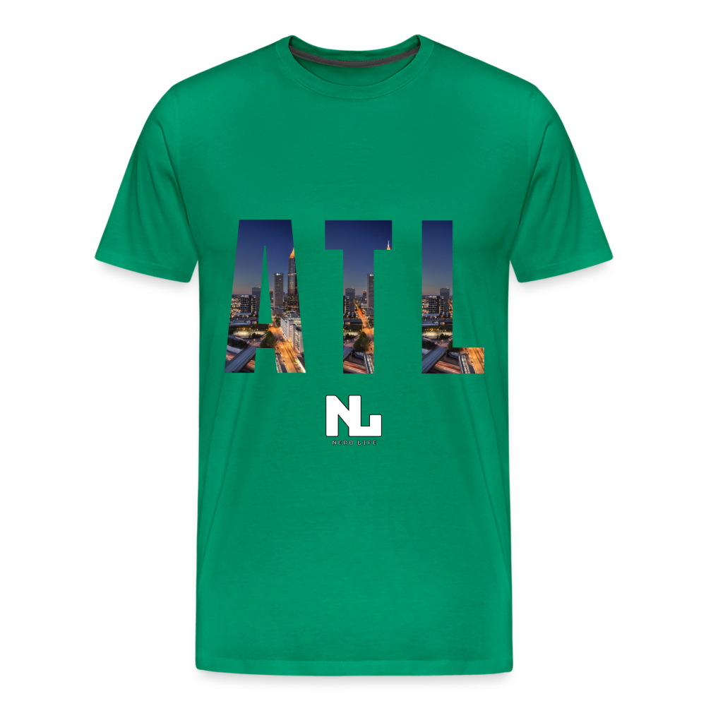 ATL Nerd Life City Graphic Men's Premium T-Shirt - kelly green