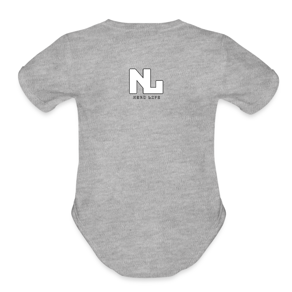 Fin-Tastic Football Player Organic Short Sleeve Baby Bodysuit - heather grey