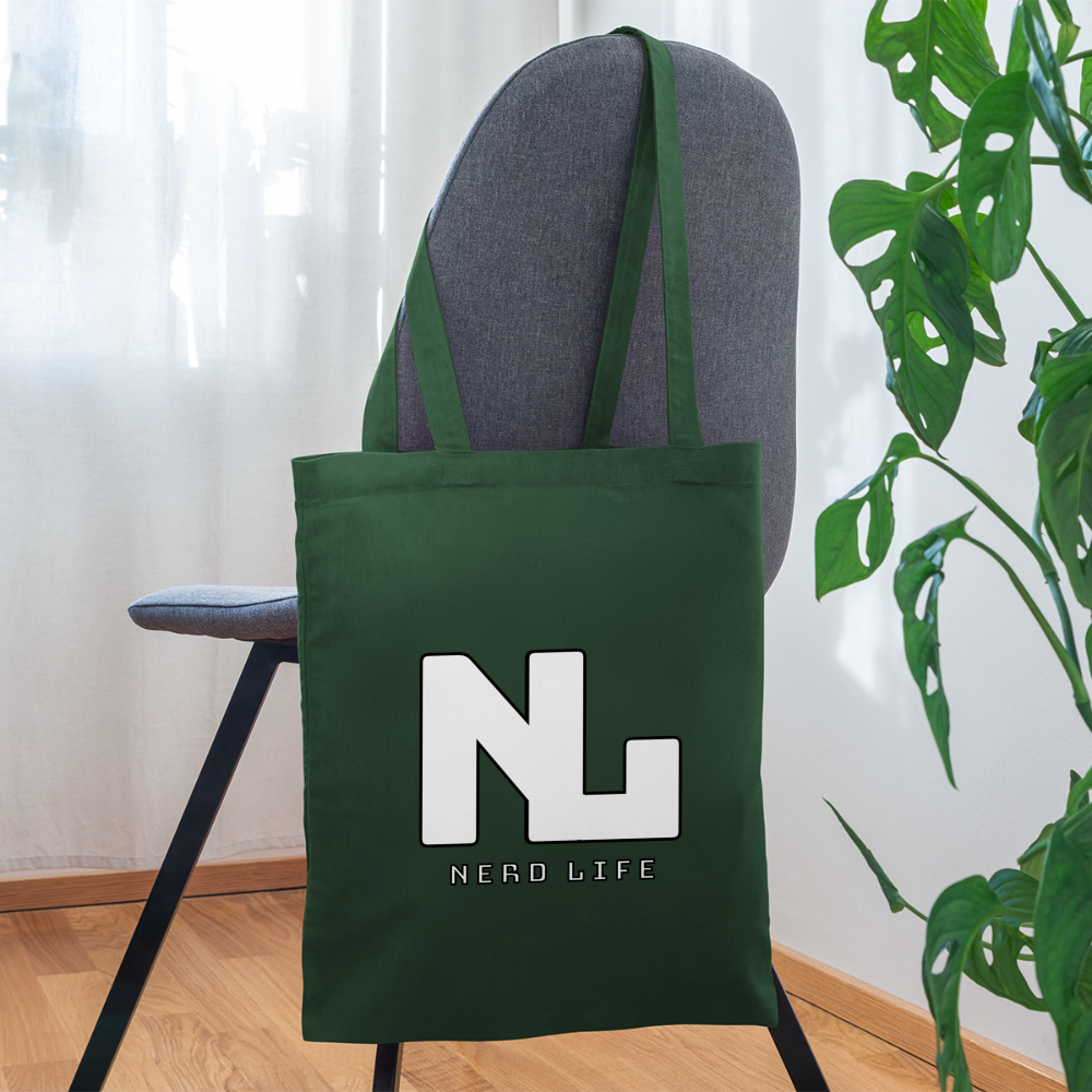 Nerd Life Graphic Tote Bag - forest green