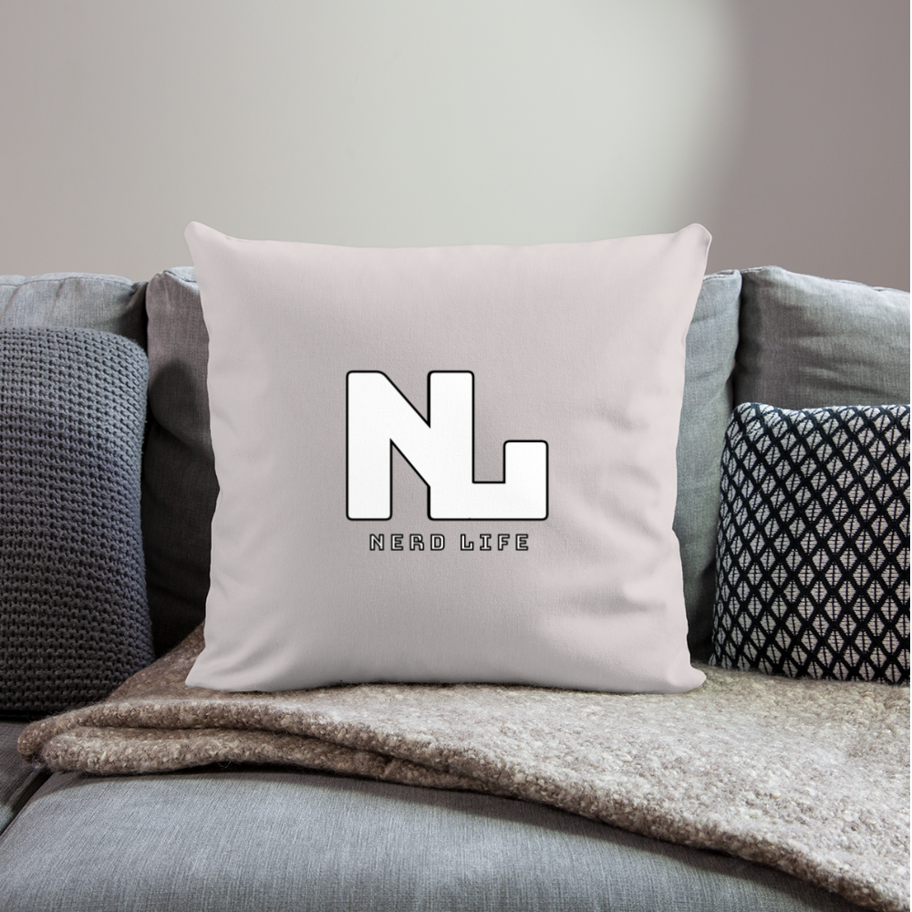 Nerd Life Graphic Throw Pillow Cover 18” x 18” - light taupe