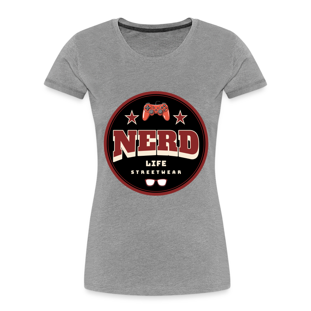 Nerd Life Circle Graphic Women’s Premium Organic T-Shirt - heather gray