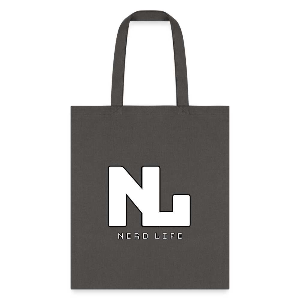Nerd Life Graphic Tote Bag - charcoal