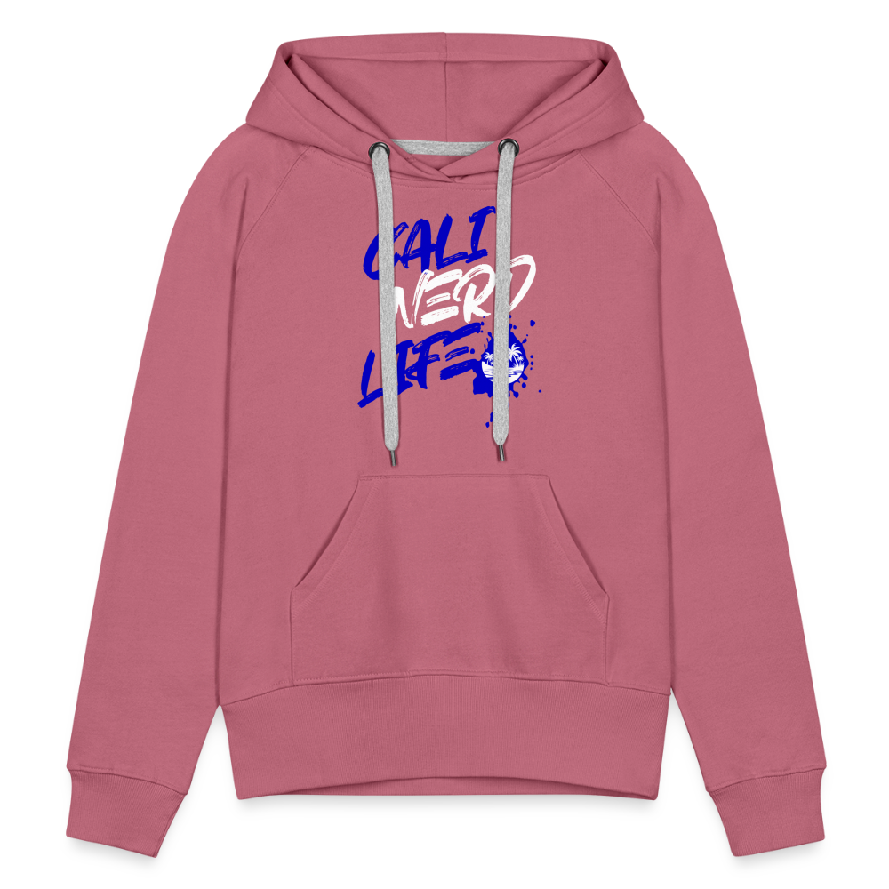 Cali Nerd Life Graphic Women’s Premium Hoodie - mauve