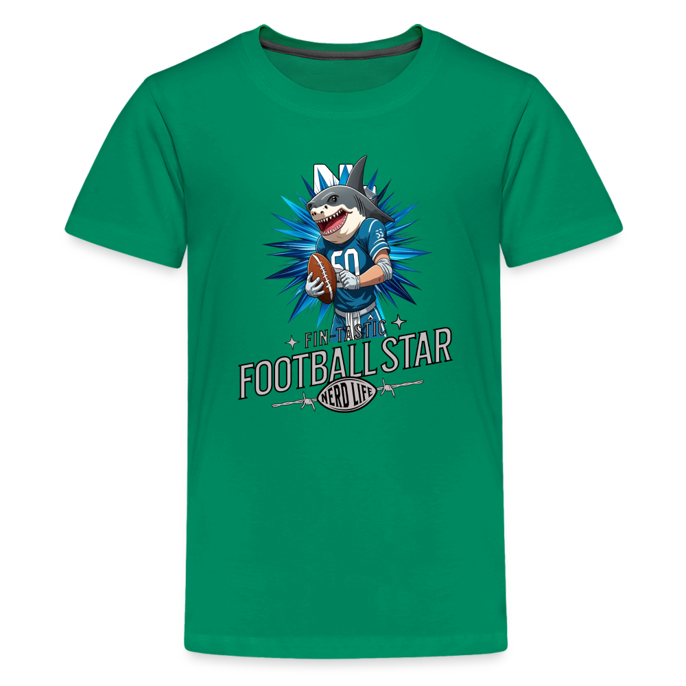Fin-Tastic Football Player Kids' Premium T-Shirt - kelly green
