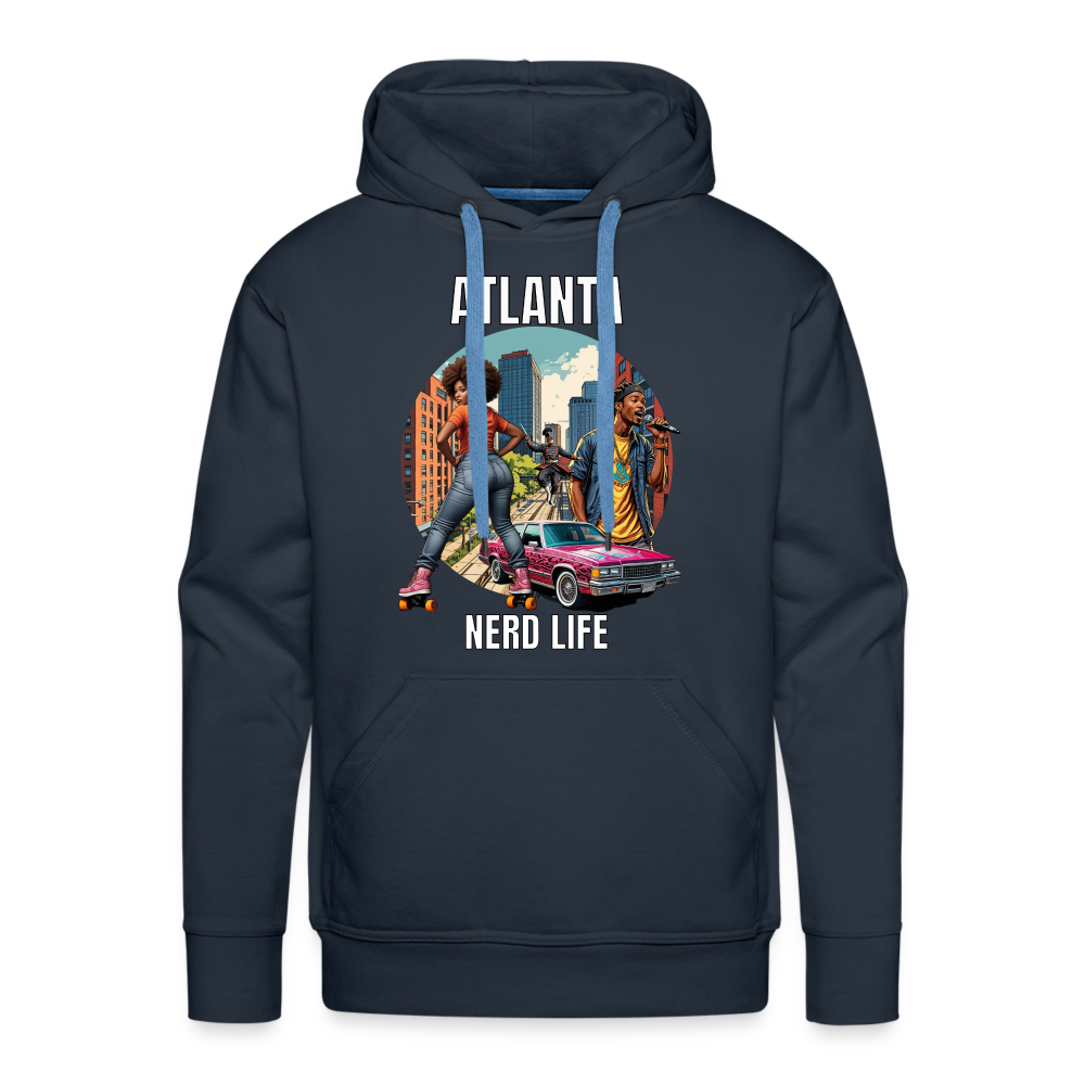 Atlanta Nerd Life Highlights Graphic Men’s Premium Hoodie - navy