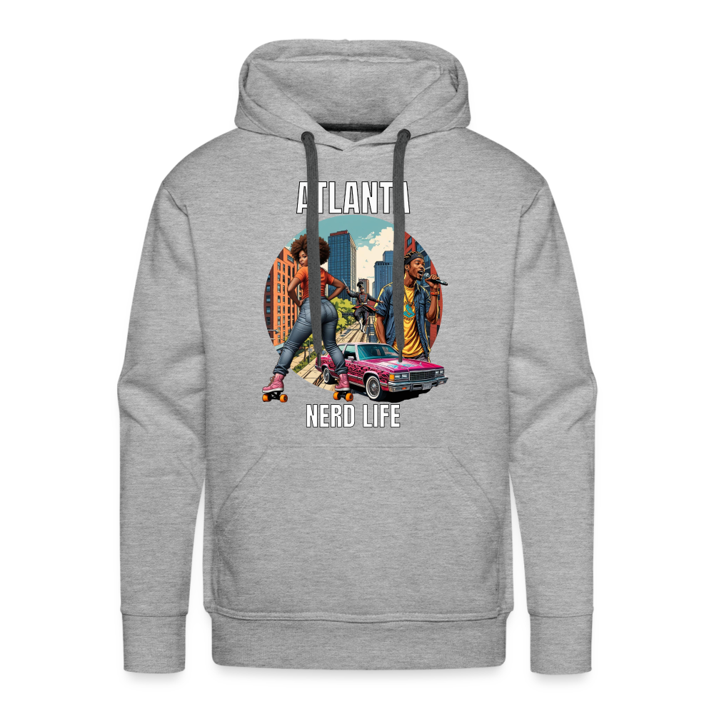 Atlanta Nerd Life Highlights Graphic Men’s Premium Hoodie - heather grey