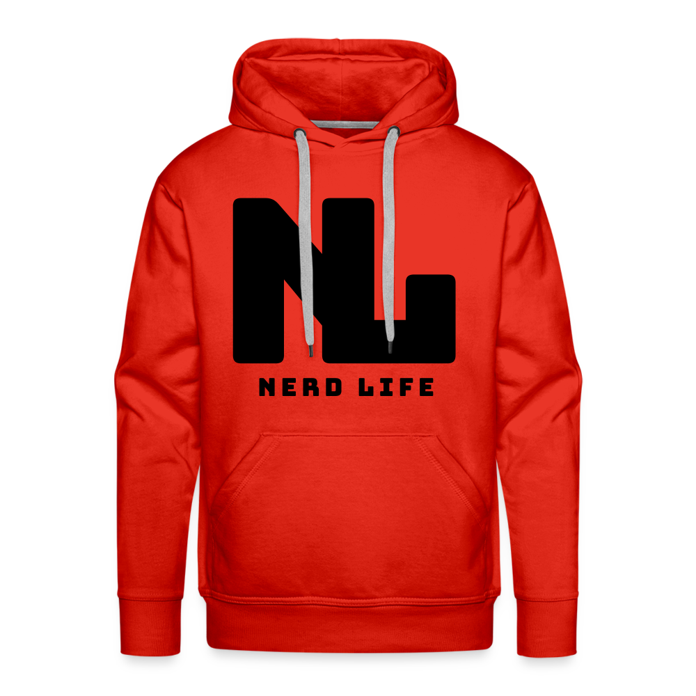 Nerd Life Graphic Black Men’s Premium Hoodie - red