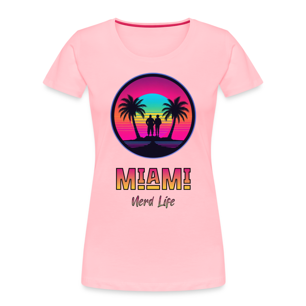 Miami Nerd Life Graphic Women’s Premium Organic T-Shirt - pink