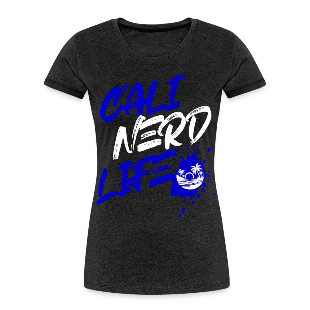 Cali Nerd Life Graphic Women’s Premium Organic T-Shirt - charcoal grey