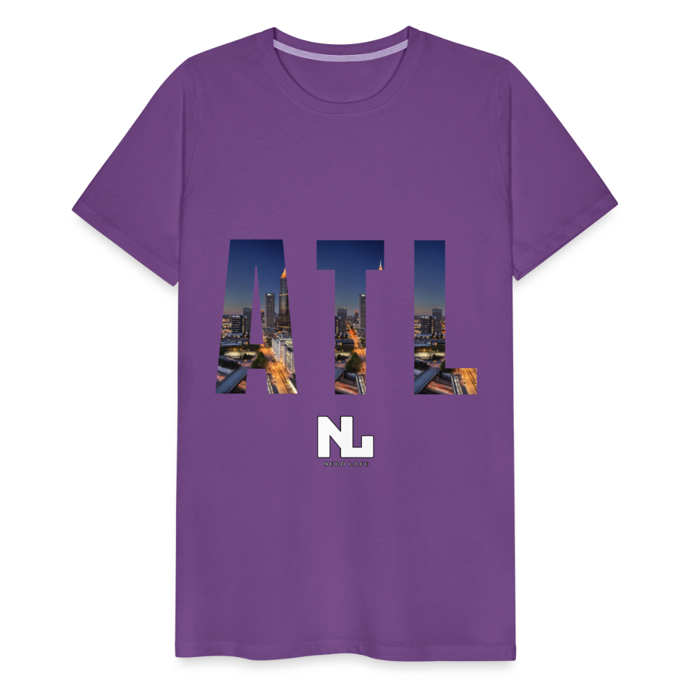 ATL Nerd Life City Graphic Men's Premium T-Shirt - purple