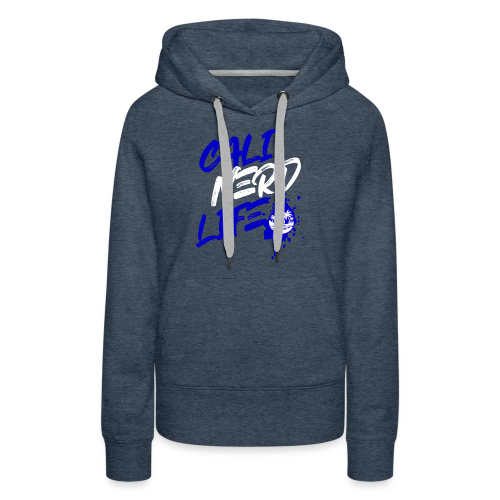 Cali Nerd Life Graphic Women’s Premium Hoodie - heather denim