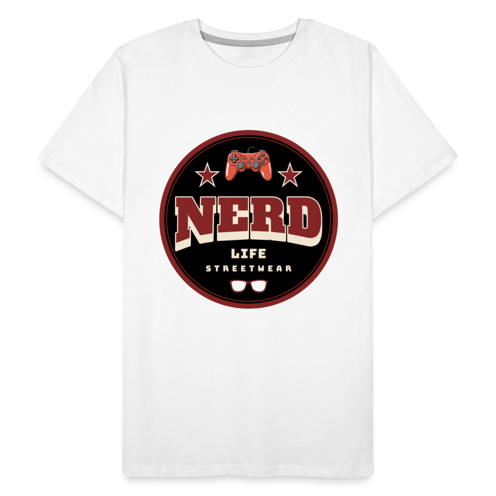 Nerd Life Circle Graphic Men’s Premium Organic T-Shirt - white