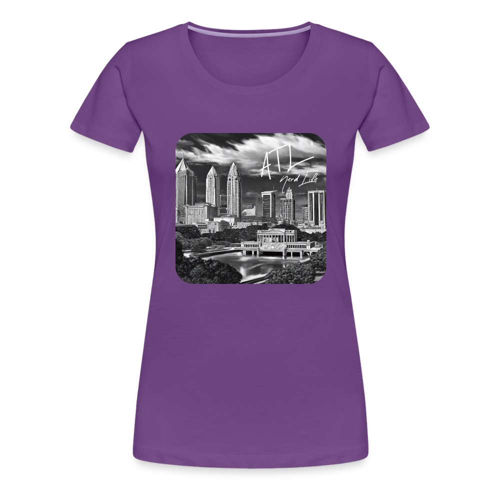 ATL Nerd Life CityScape Women’s Premium T-Shirt - purple
