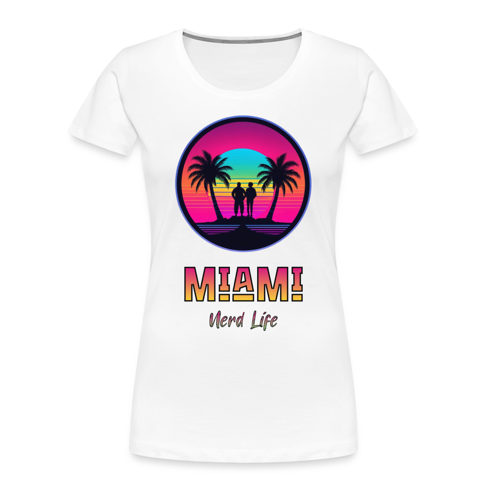 Miami Nerd Life Graphic Women’s Premium Organic T-Shirt - white