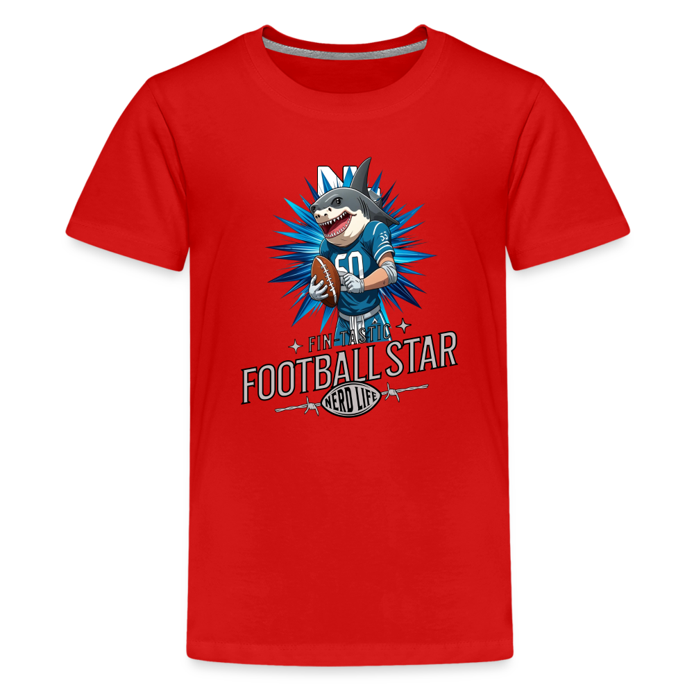 Fin-Tastic Football Player Kids' Premium T-Shirt - red