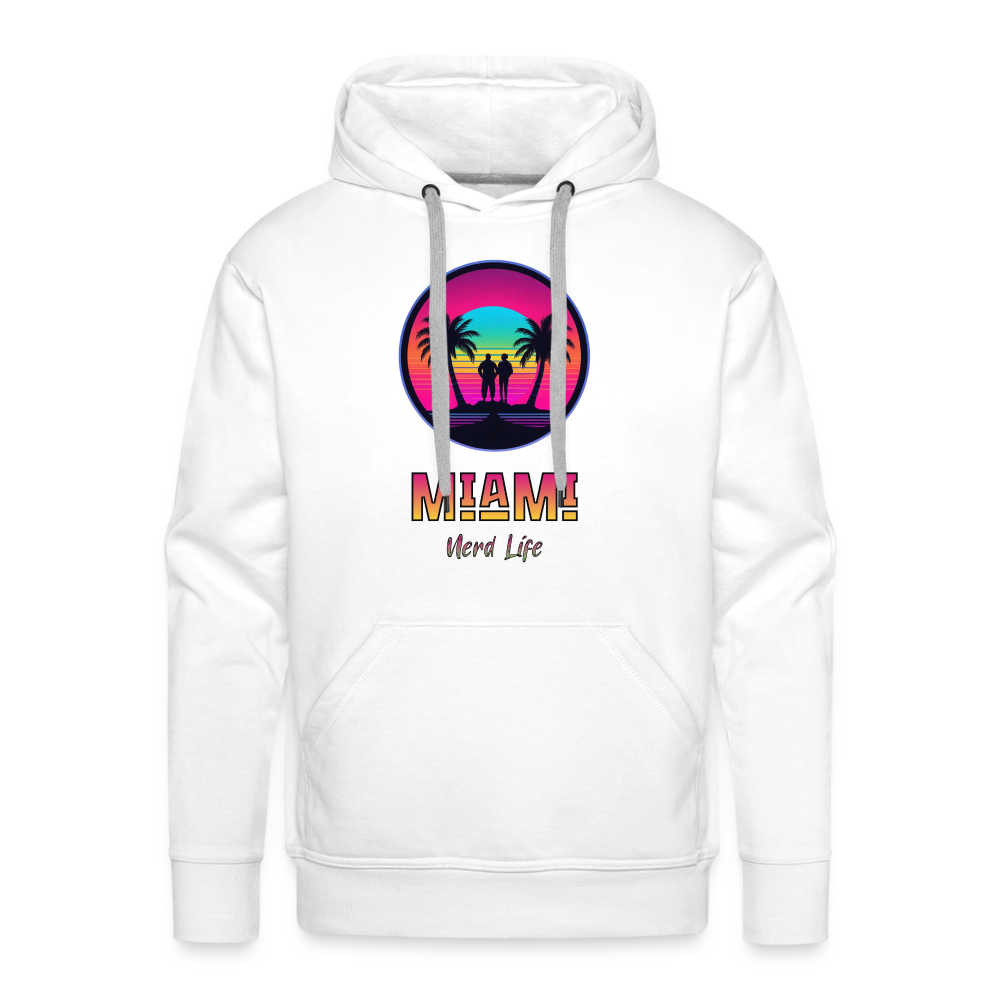 Miami Nerd Life Graphic Men’s Premium Hoodie - white