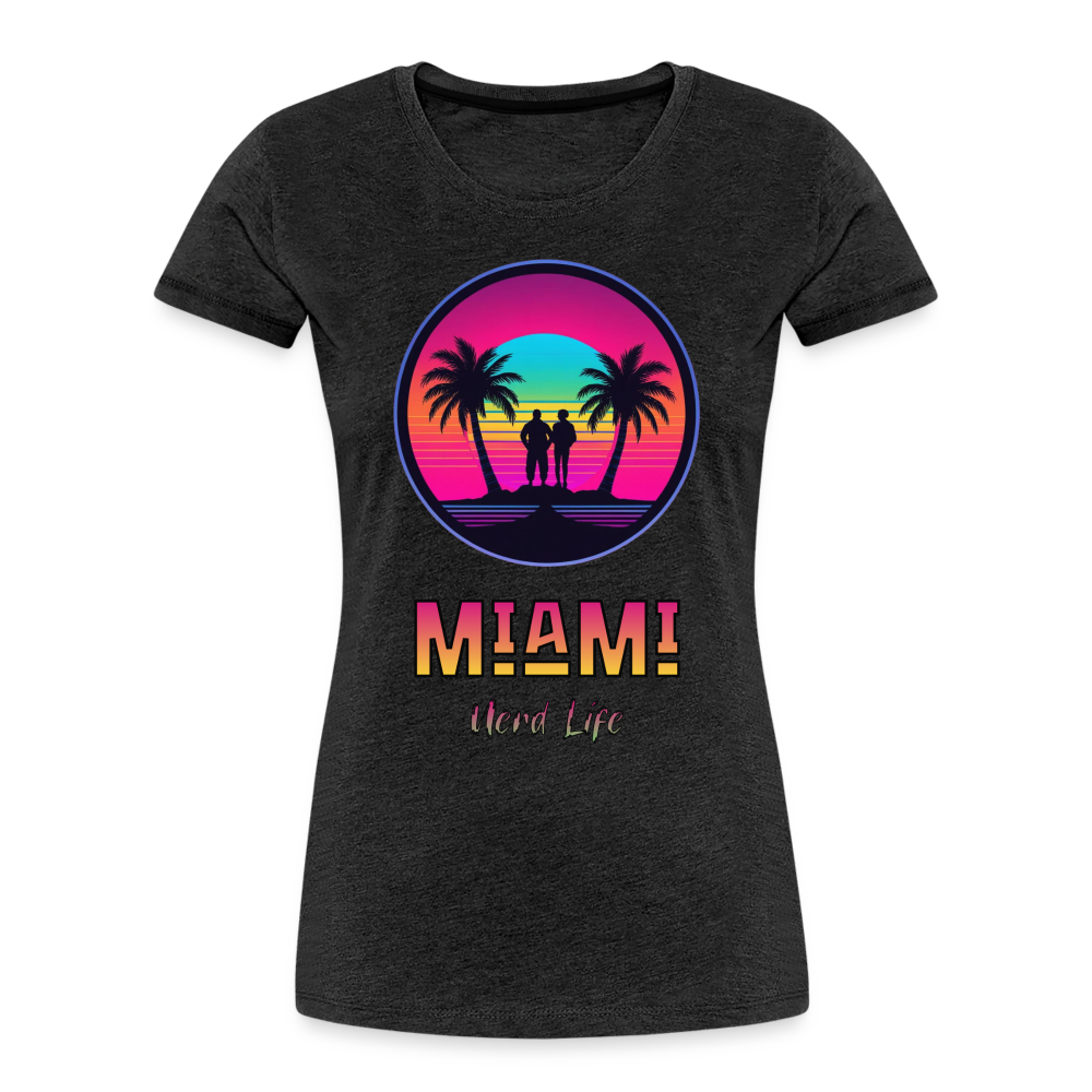 Miami Nerd Life Graphic Women’s Premium Organic T-Shirt - charcoal grey