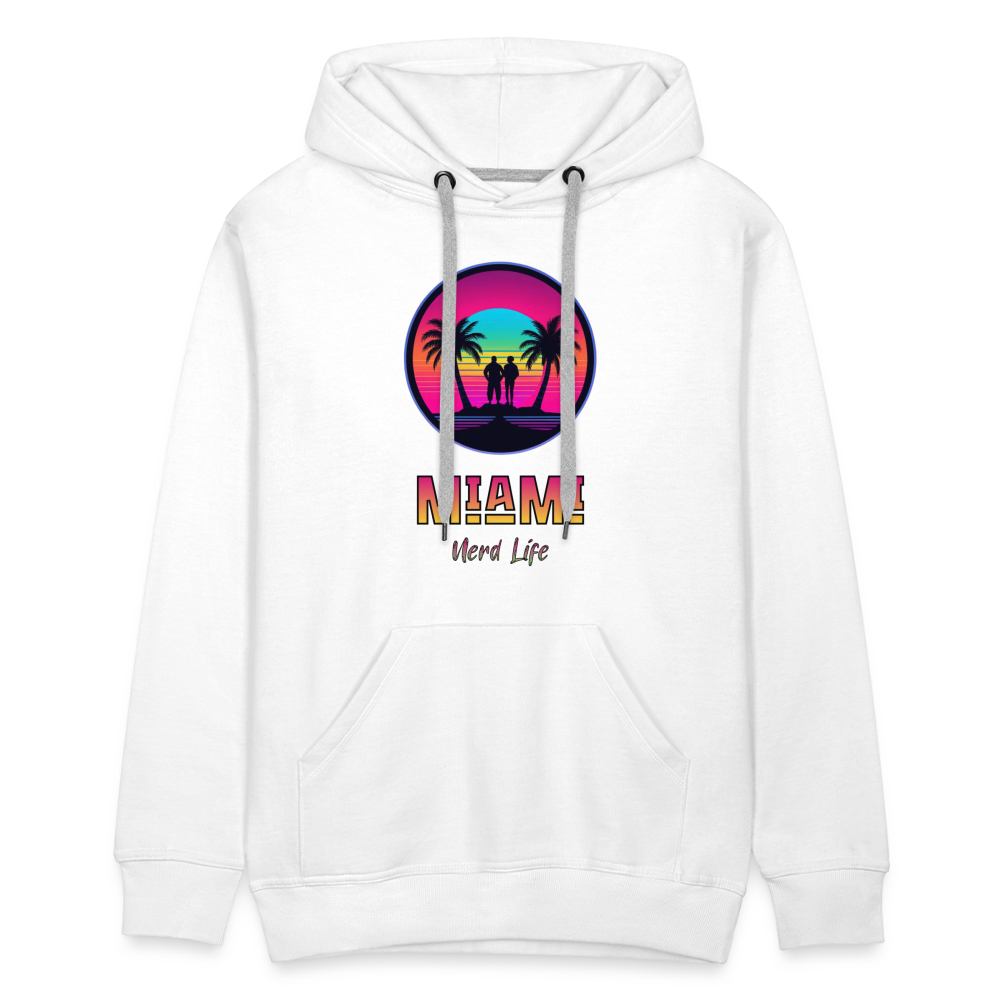 Miami Nerd Life Graphic Men’s Premium Hoodie - white