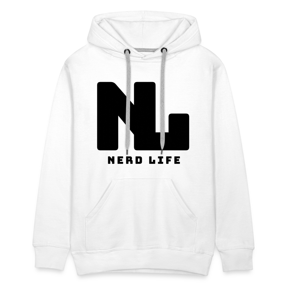 Nerd Life Graphic Black Men’s Premium Hoodie - white