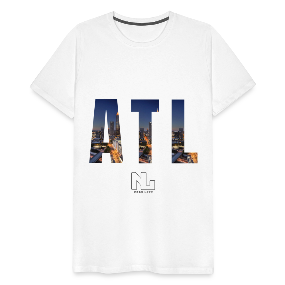 ATL Nerd Life City Graphic Men's Premium T-Shirt - white