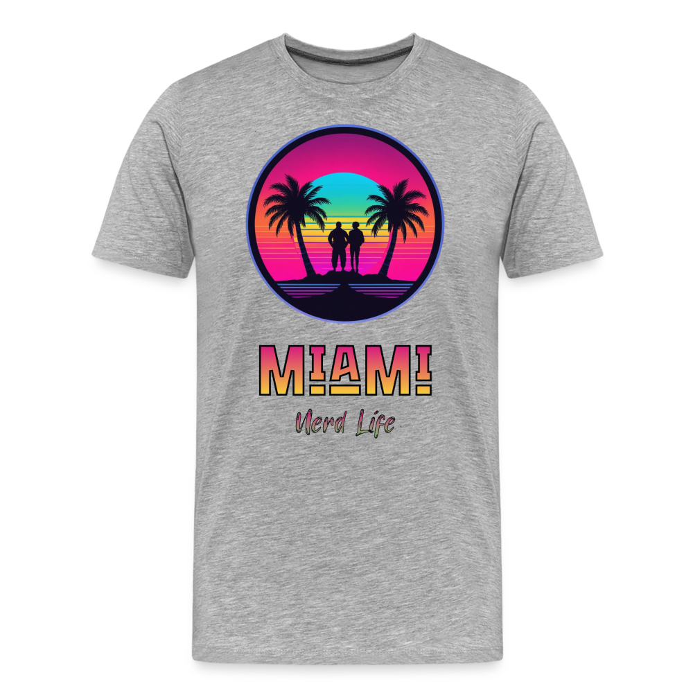 Miami Nerd Life Graphic Men’s Premium Organic T-Shirt - heather gray
