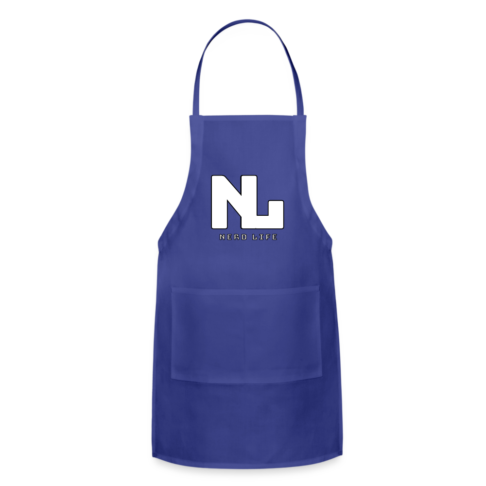 Nerd Life Graphic Adjustable Apron - royal blue