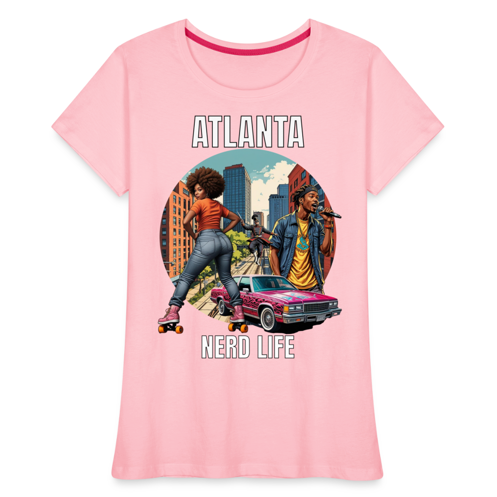 Atlanta Nerd Life Highlights Graphic Women’s Premium Organic T-Shirt - pink
