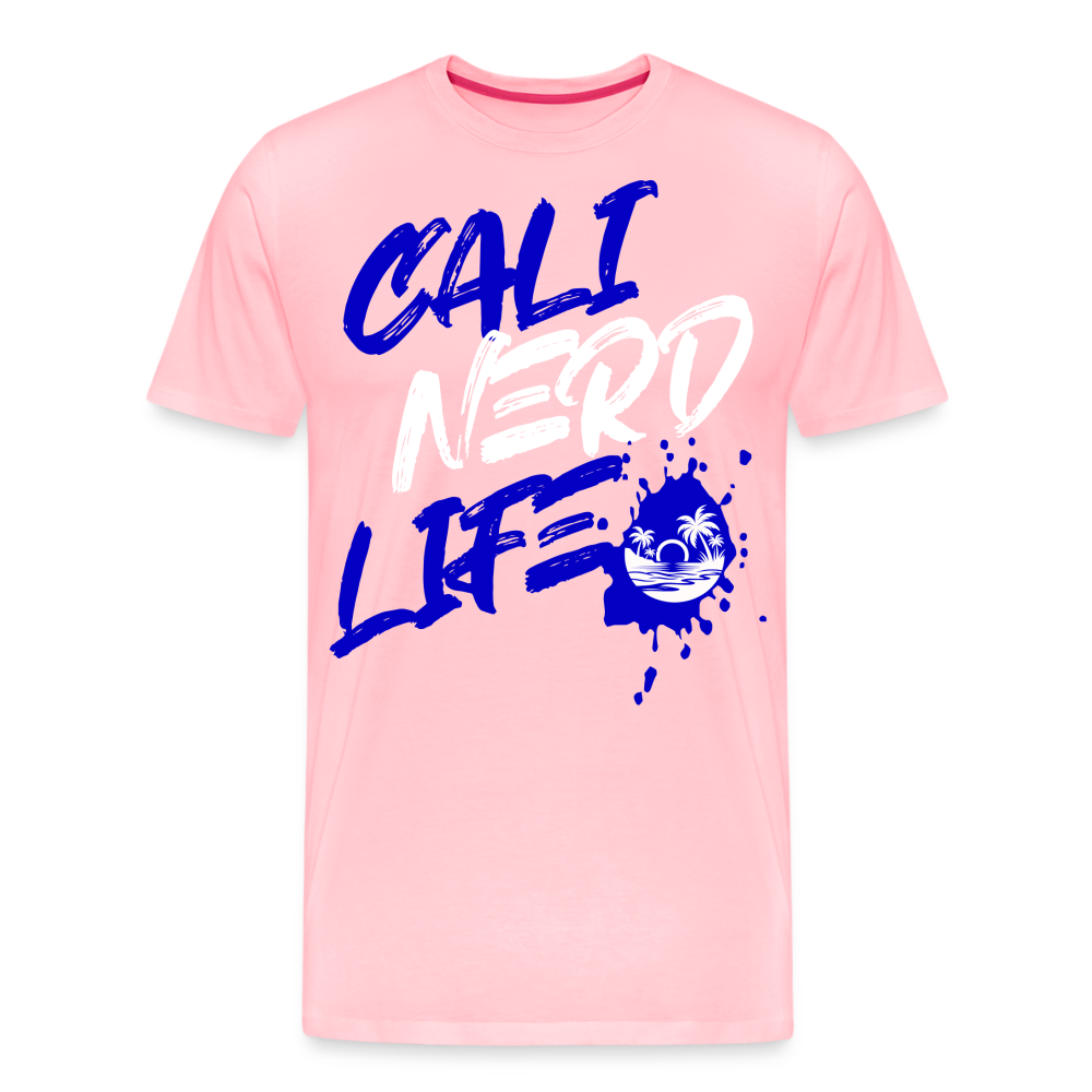 Cali Nerd Life Graphic Men's Premium T-Shirt - pink