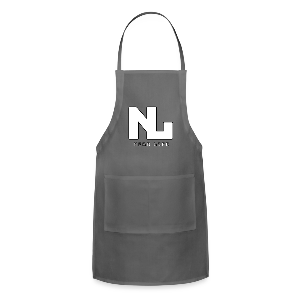 Nerd Life Graphic Adjustable Apron - charcoal