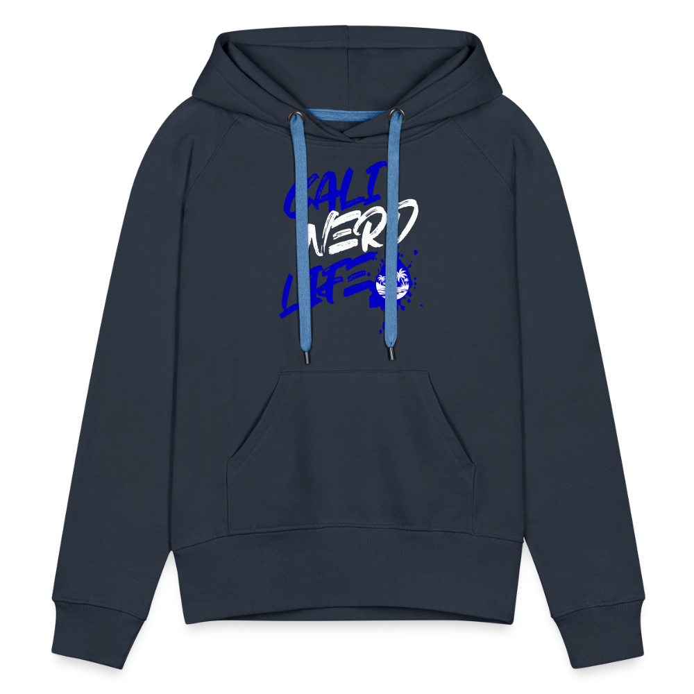 Cali Nerd Life Graphic Women’s Premium Hoodie - navy