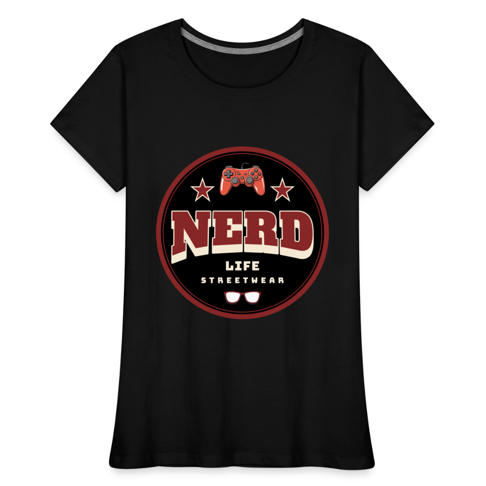 Nerd Life Circle Graphic Women’s Premium Organic T-Shirt - black