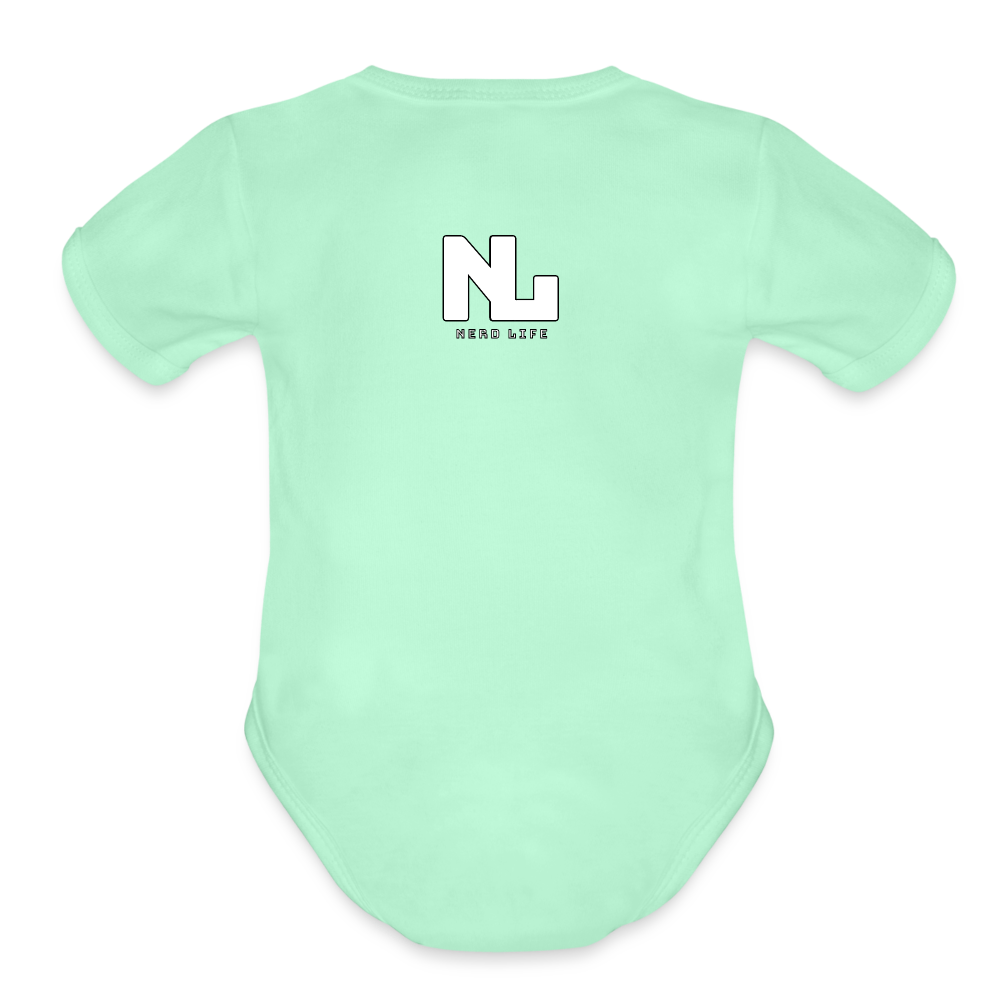 Fin-Tastic Football Player Organic Short Sleeve Baby Bodysuit - light mint