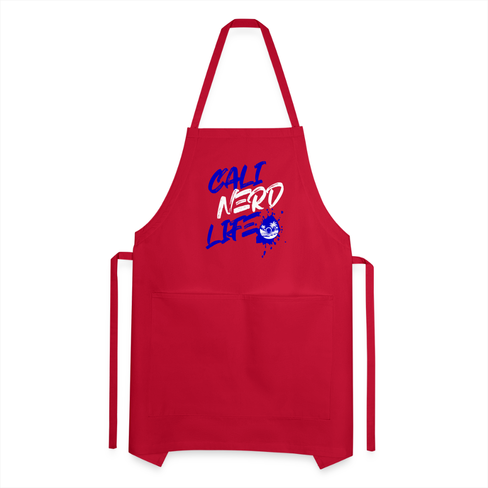 Cali Nerd Life Graphic Adjustable Apron - red
