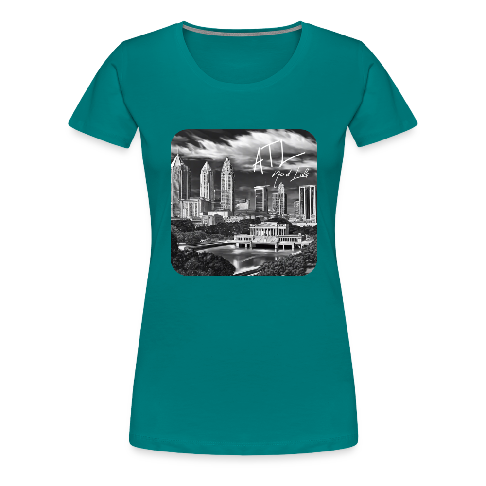ATL Nerd Life CityScape Women’s Premium T-Shirt - teal